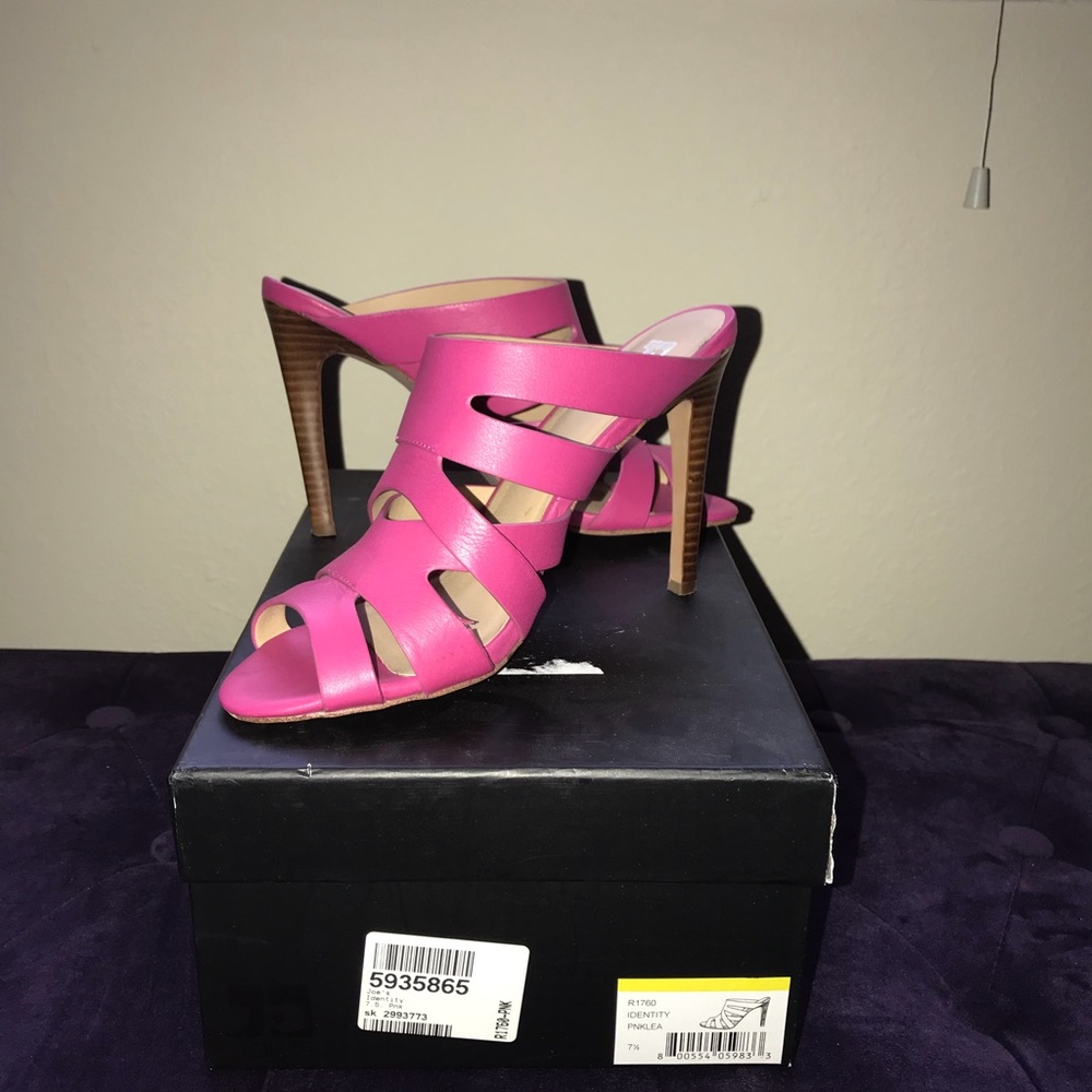 Joes leather hot pink slides